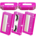 Private design custom brand name hot pink printed simple eyelashes packaging box